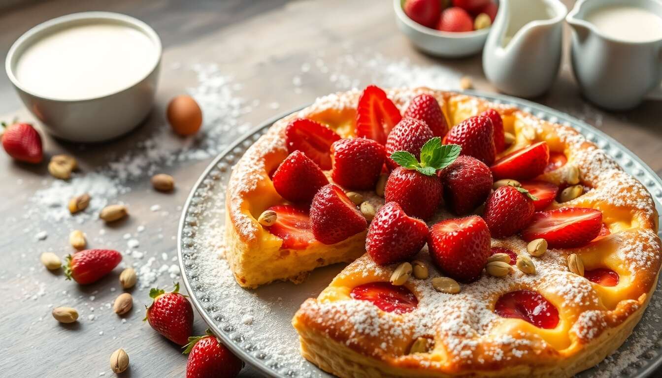Clafoutis aux fraises et pistaches : la recette gourmande