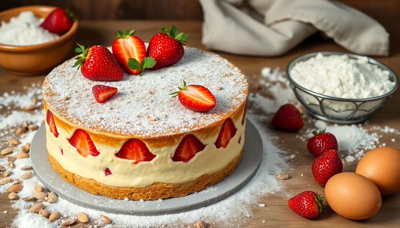 Recette de Cake Amandes et Fraises