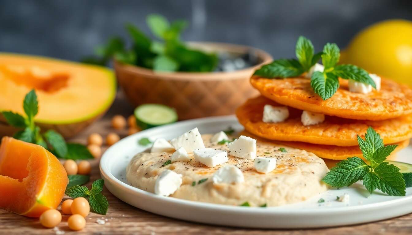 Tartare de melon et concombre : recette de pancakes à la farine de pois chiches