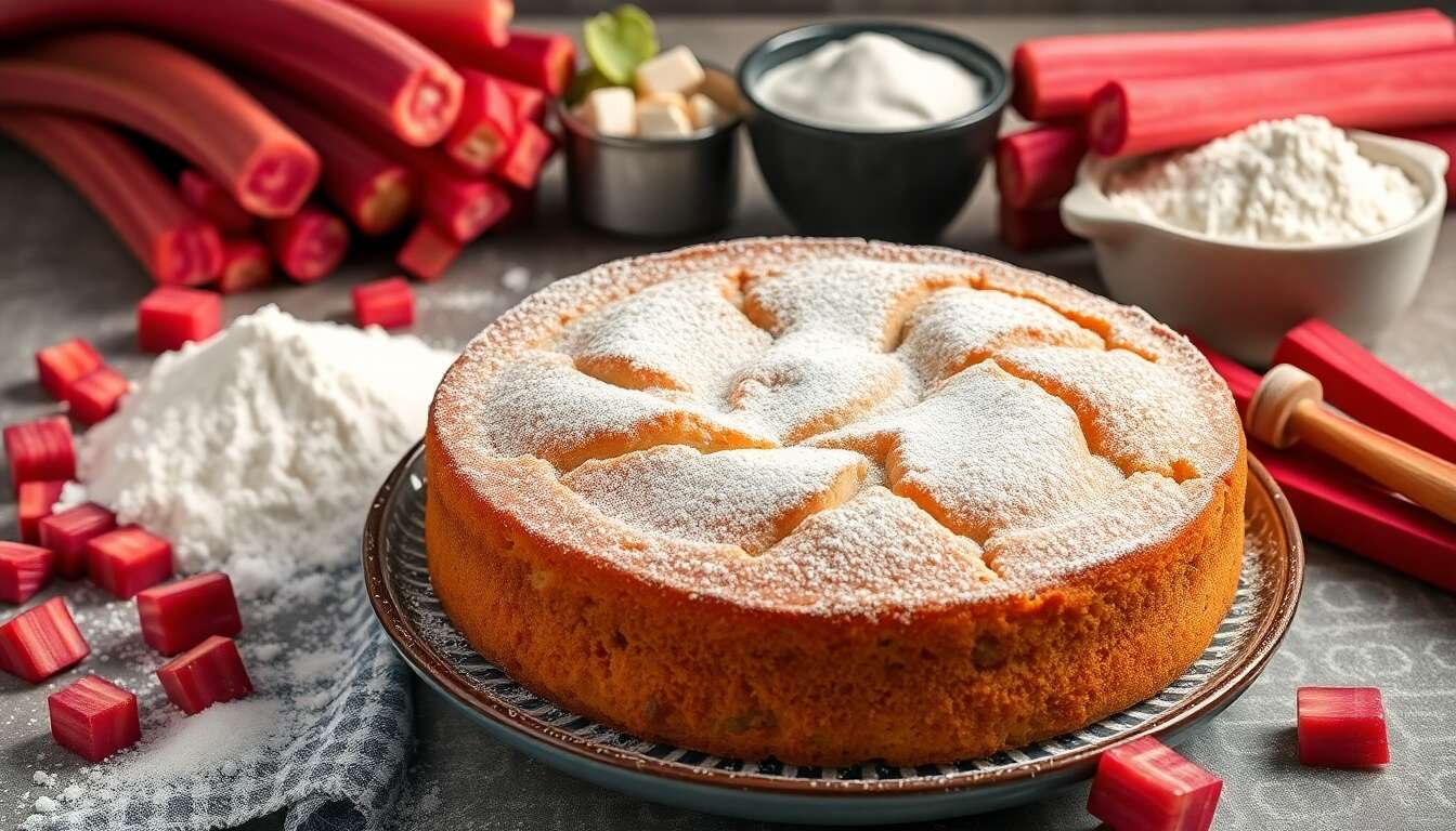 Moelleux à la rhubarbe : recette gourmande et facile