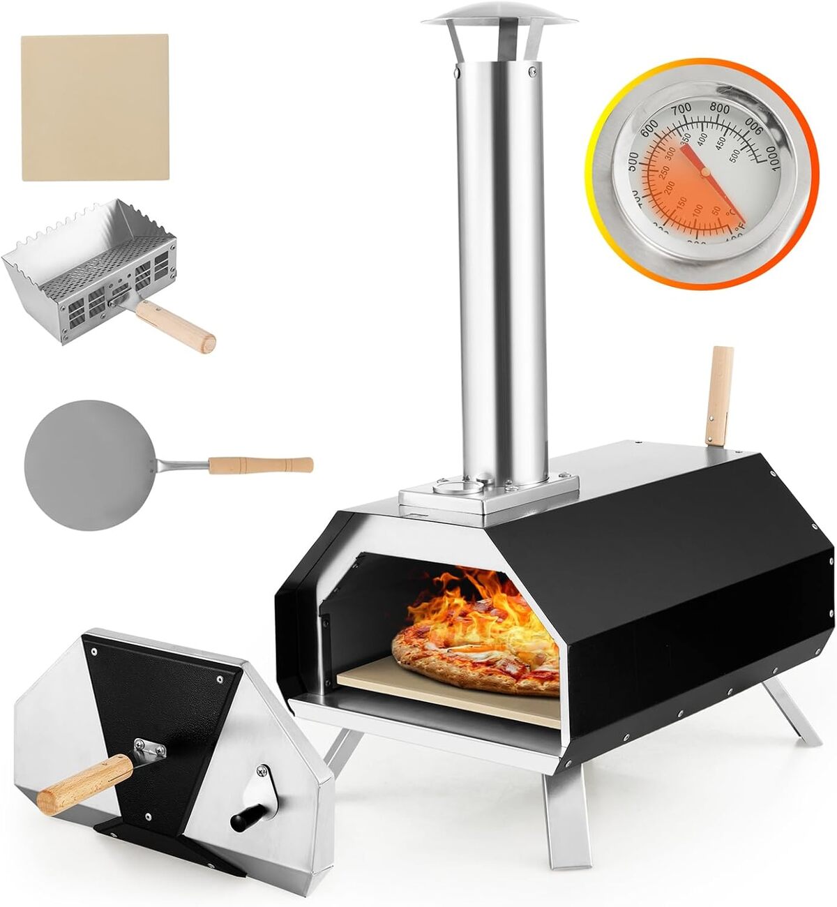 Test : four à pizza Gymax portable avec pierre 30 cm
