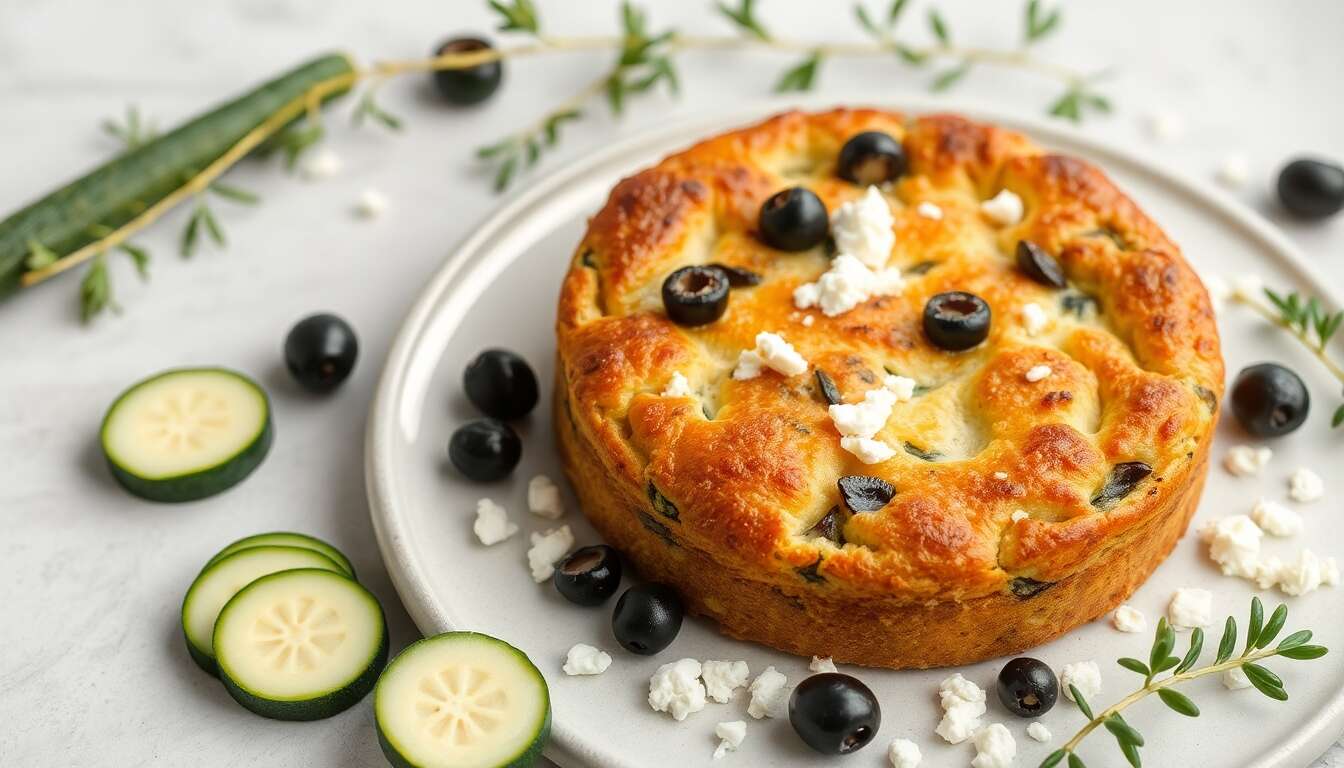 Gâteau de courgettes, olives et brousse de brebis : recette savoureuse