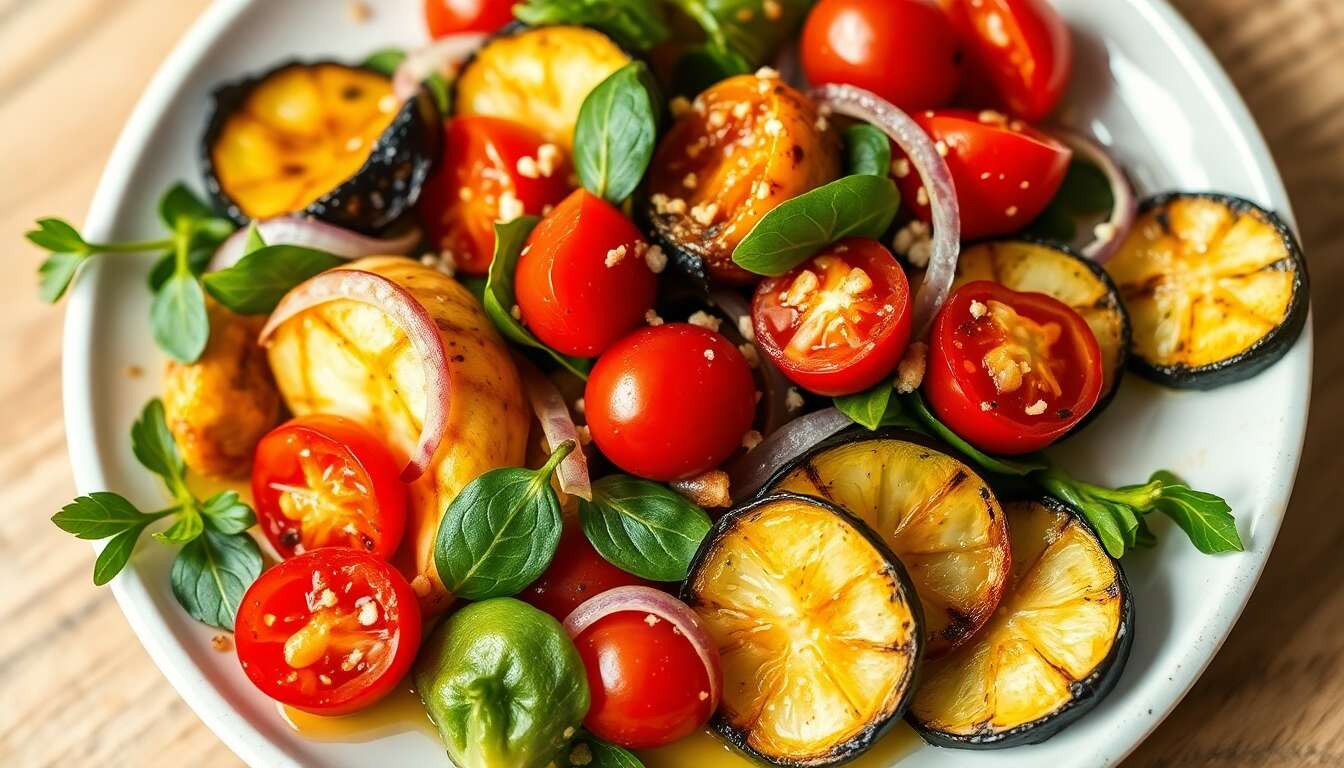 Salade de coco de Paimpol aux tomates et courgettes