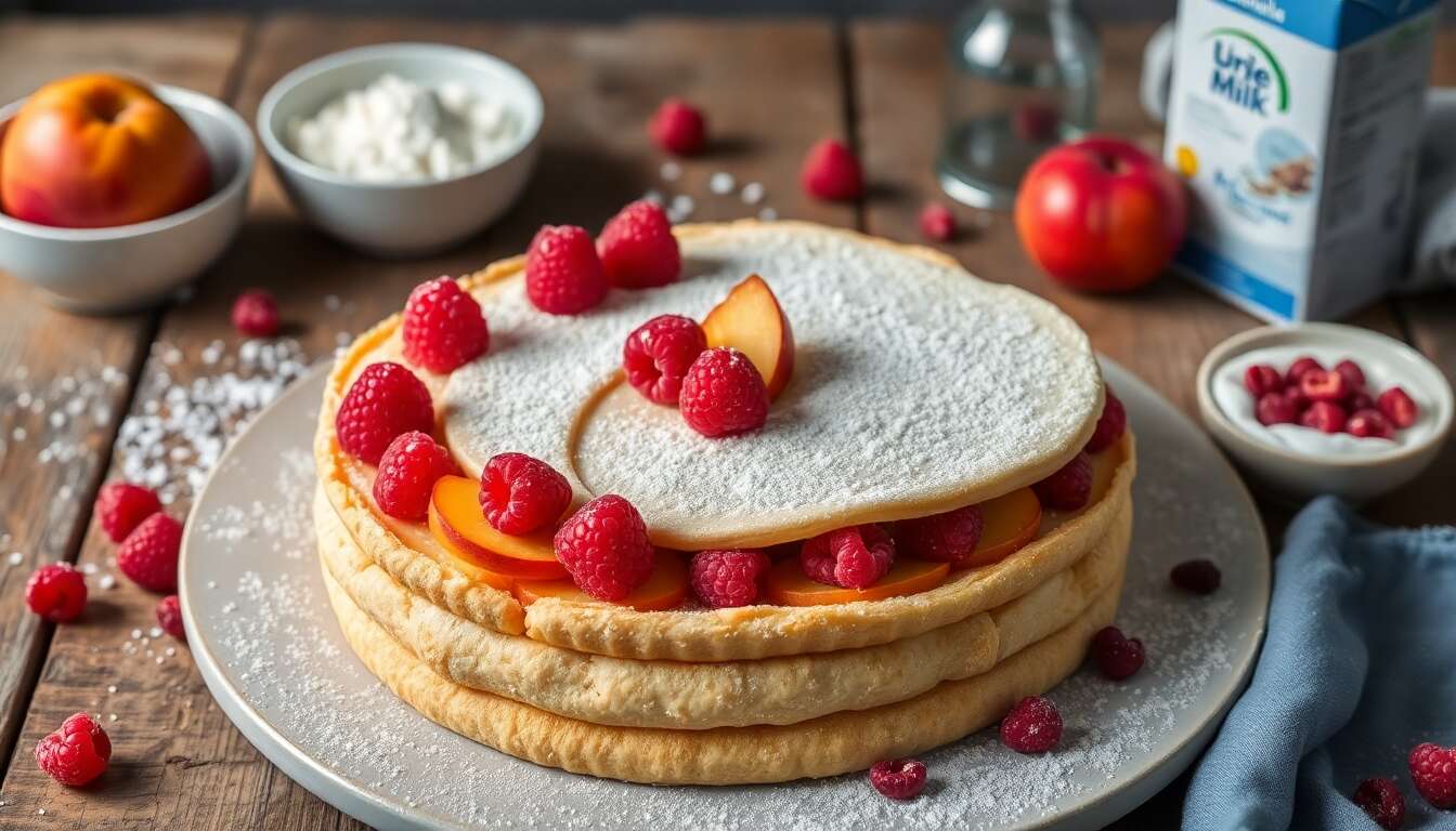 Dacquoises framboises et nectarines : recette gourmande