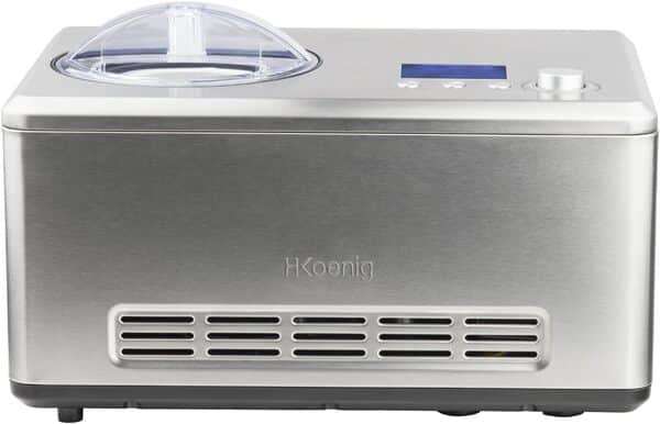 H.Koenig Sorbetière Turbine à Glace Professionnelle HF320, Machine à Glace Electrique 2L, 180 W, Réfrigérante & Maintien du Froid - Sorbet et Crème Glacée