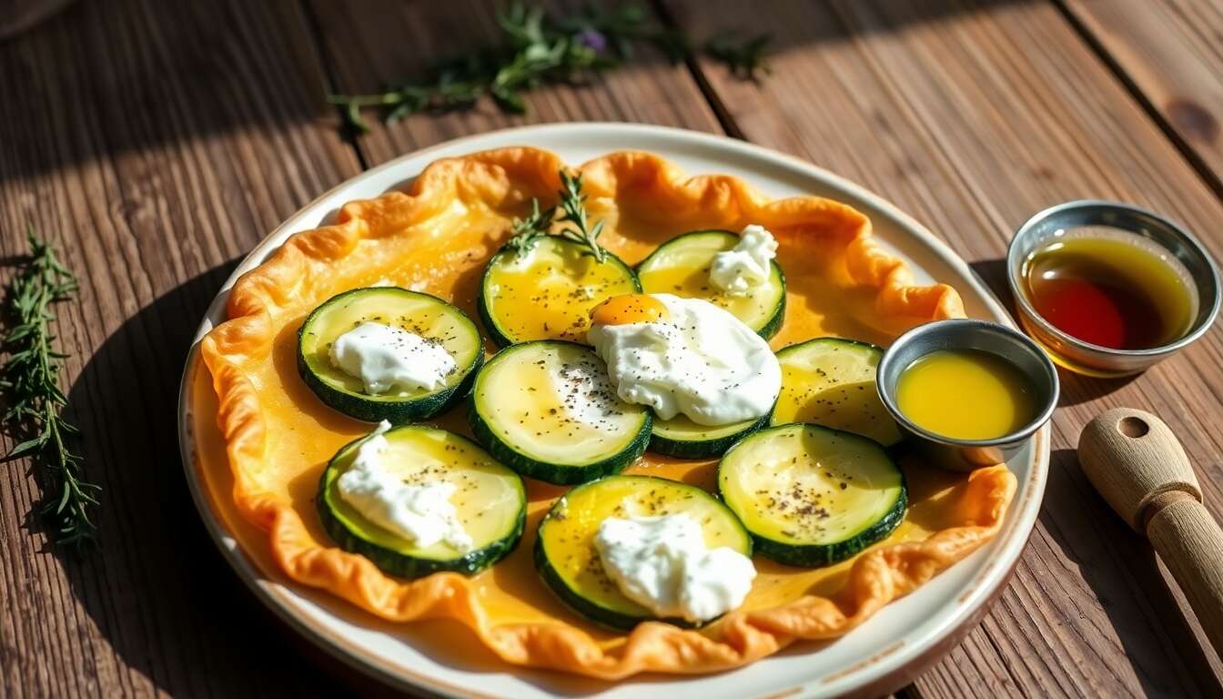 Recette de tarte magique aux courgettes, chèvre frais et pâte filo