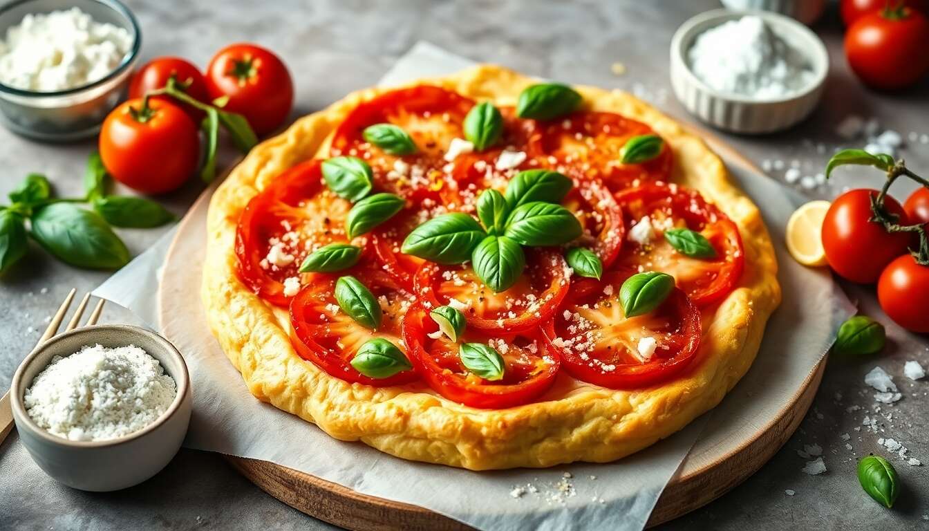 Tarte aux tomates crues, ricotta fouettée et pâte sablée au parmesan : une délicieuse recette