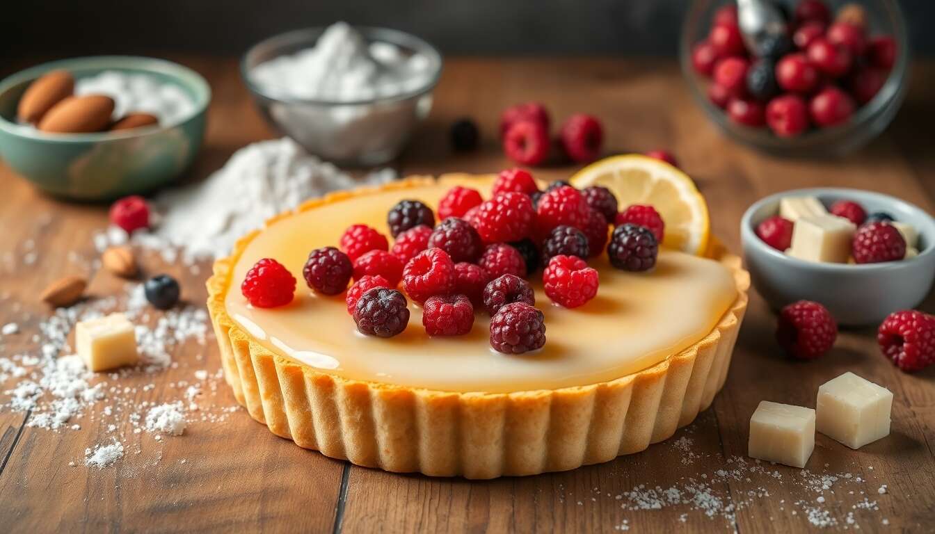 Tarte au citron et fruits rouges : recette gourmande