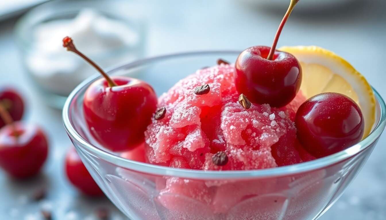 Sorbet Cerises Rooibos et Fromage Blanc : recette Facile