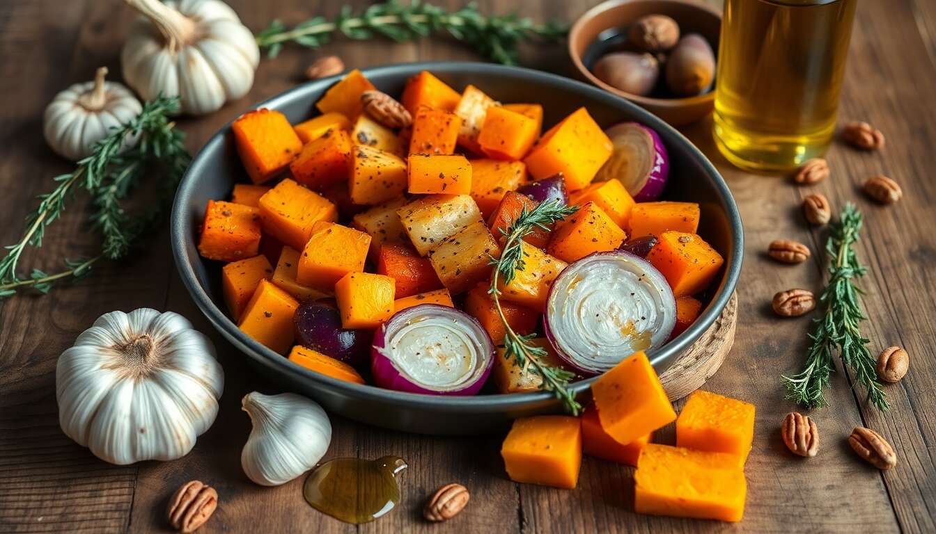 Légumes d'automne rôtis au four : recette savoureuse et simple