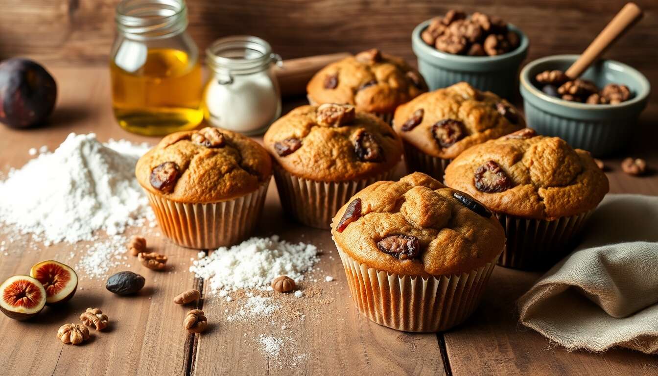 Recette de muffins figues et noix moelleux