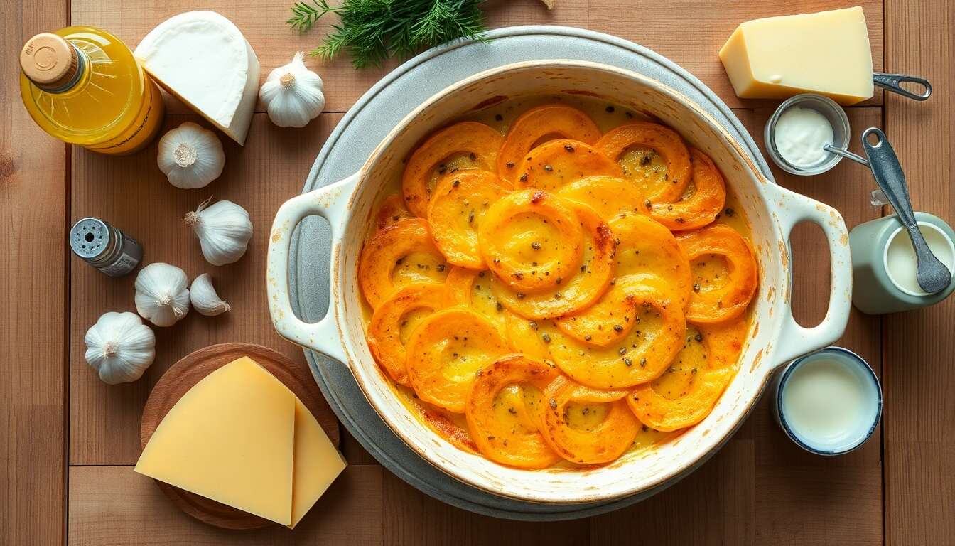 Gratin de butternut à la moutarde et Comté