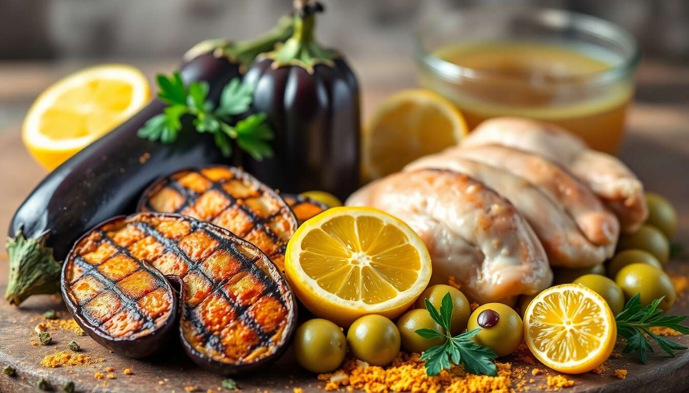Tajine de Poulet et Aubergines au Citron