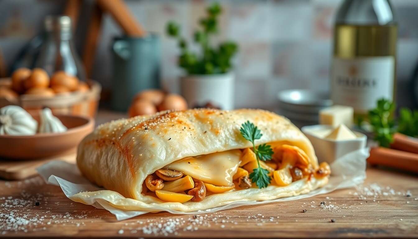 Cassolette de girolles au foie gras en croûte feuilletée : recette gourmande