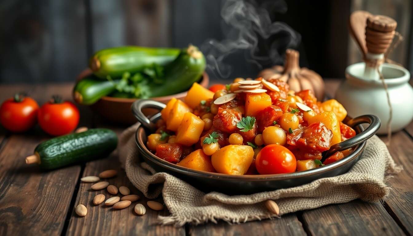 Tajine courgettes et patates douces : recette savoureuse