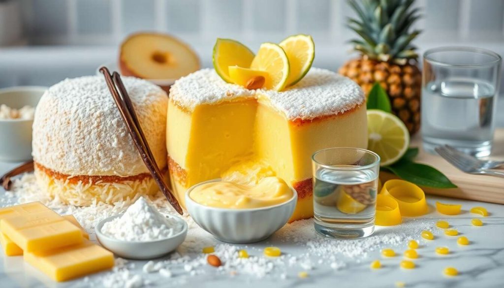 Entremets exotique : ananas, vanille et citron vert