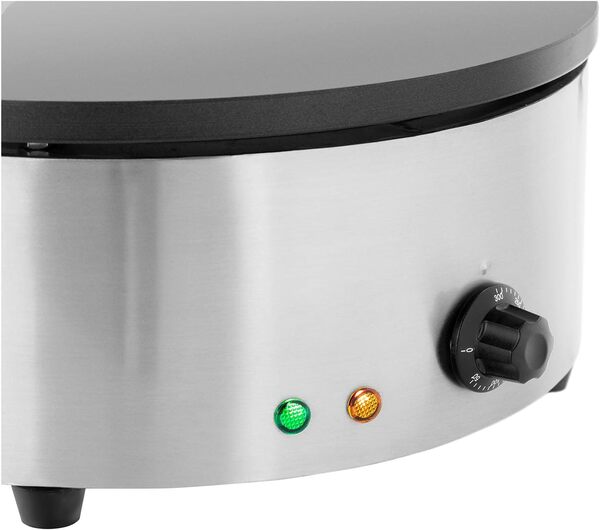 Royal Catering Crêpière Ronde Electrique RCEC-3000-R (40x40x16cm, 3.000W, diamètre de la plaque chauffante 40cm, plaque : fonte avec revêtement en émail)