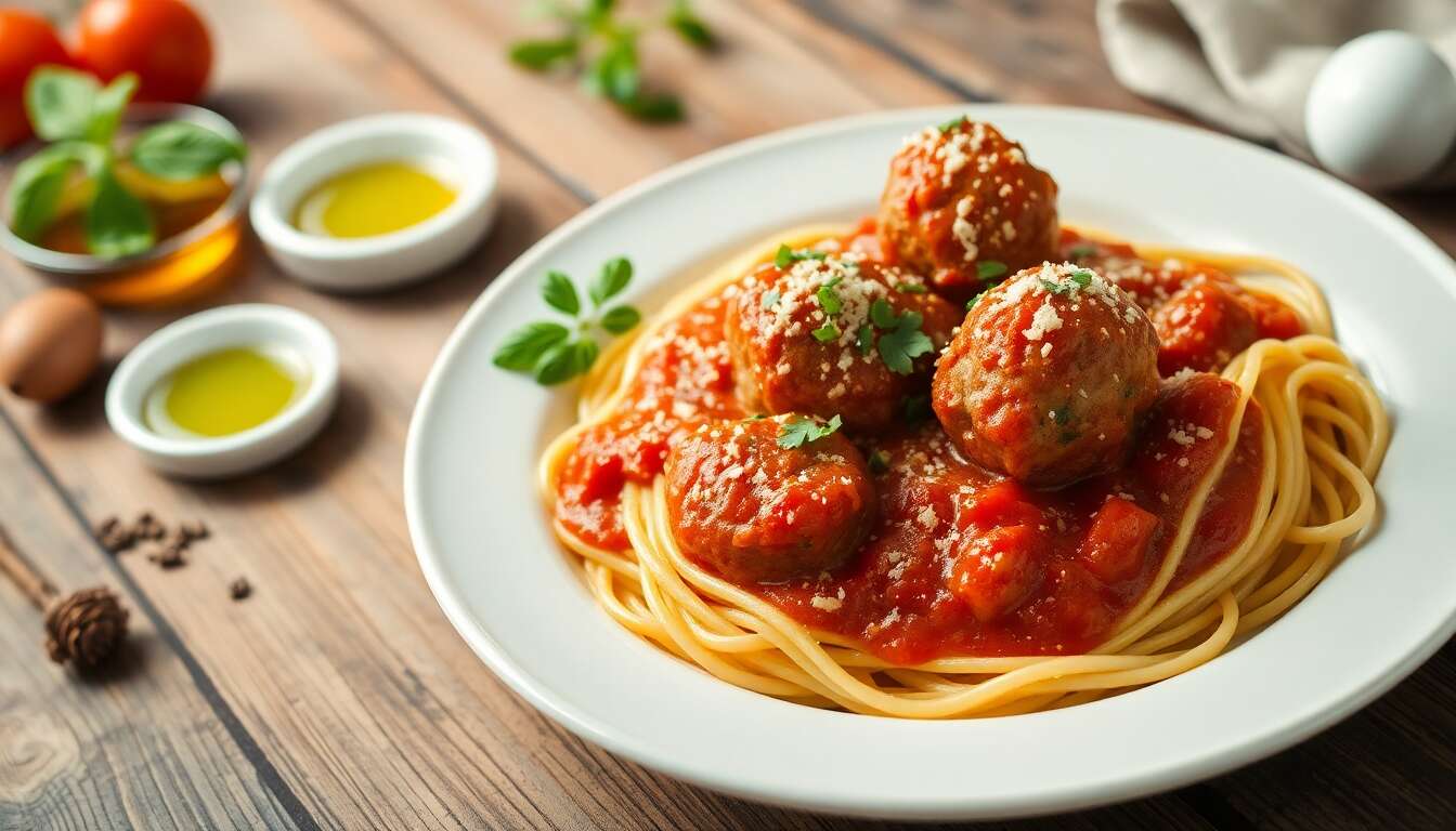 Spaghetti aux boulettes de viande : recette de sauce tomate maison