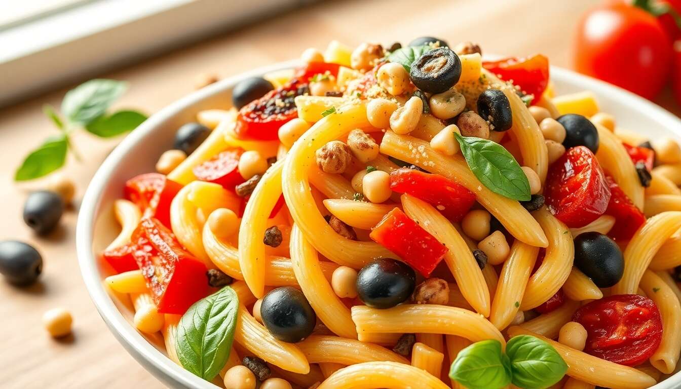 Recette de salade de pâtes aux légumes rôtis