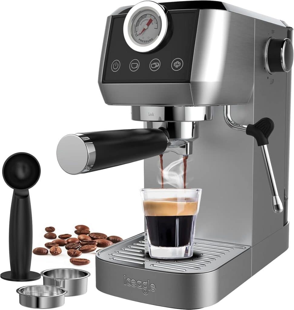 Test de la machine à café iceagle 20 bar, cappuccino et latte 1350W