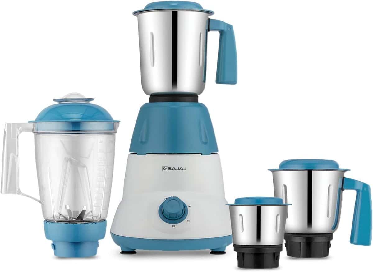Test du Bajaj Rex Dlx Mixie : moulin 750 W avec 4 bocaux inox