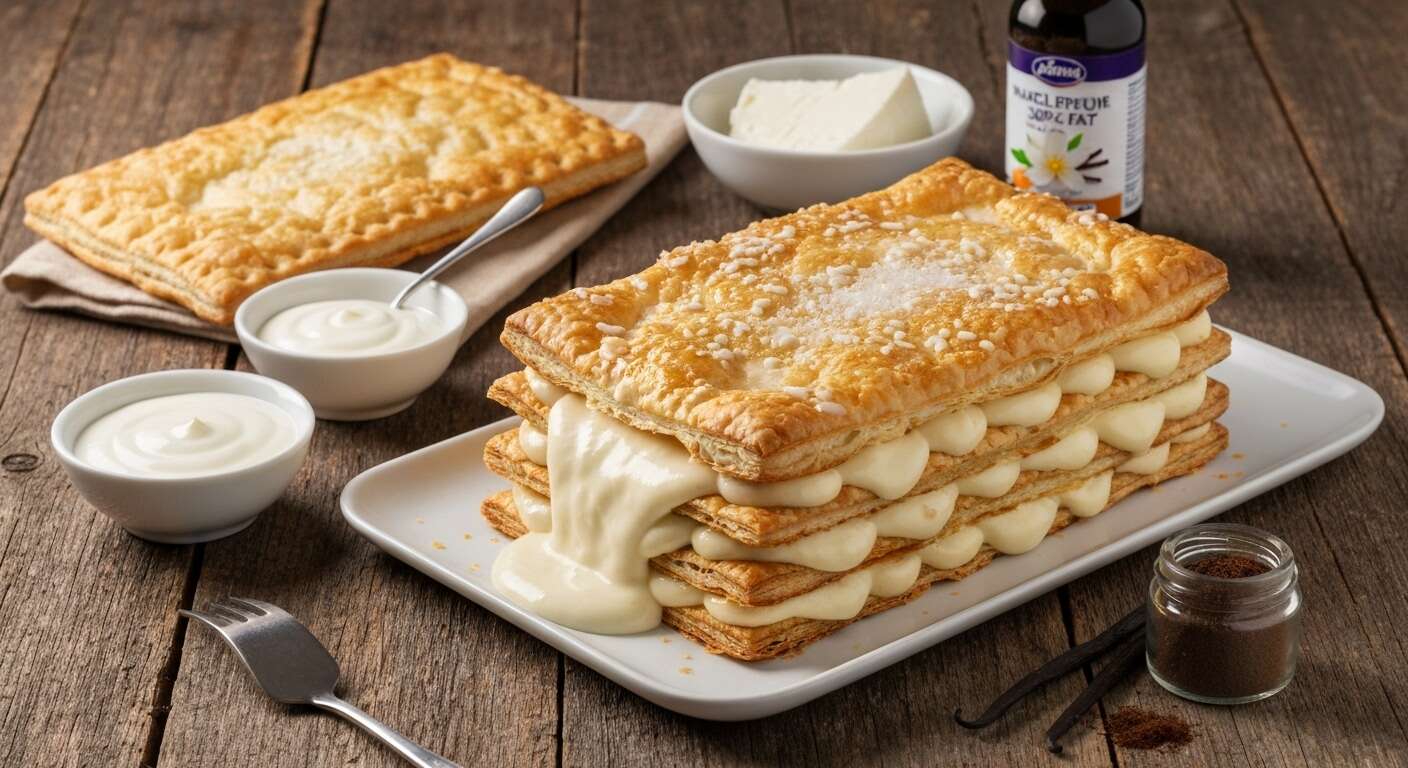 Mille-feuille vanille mascarpone : recette gourmande