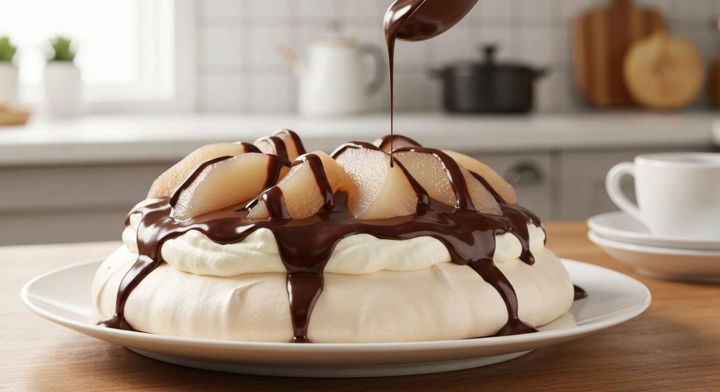 Pavlova Poire Chocolat : recette Gourmande
