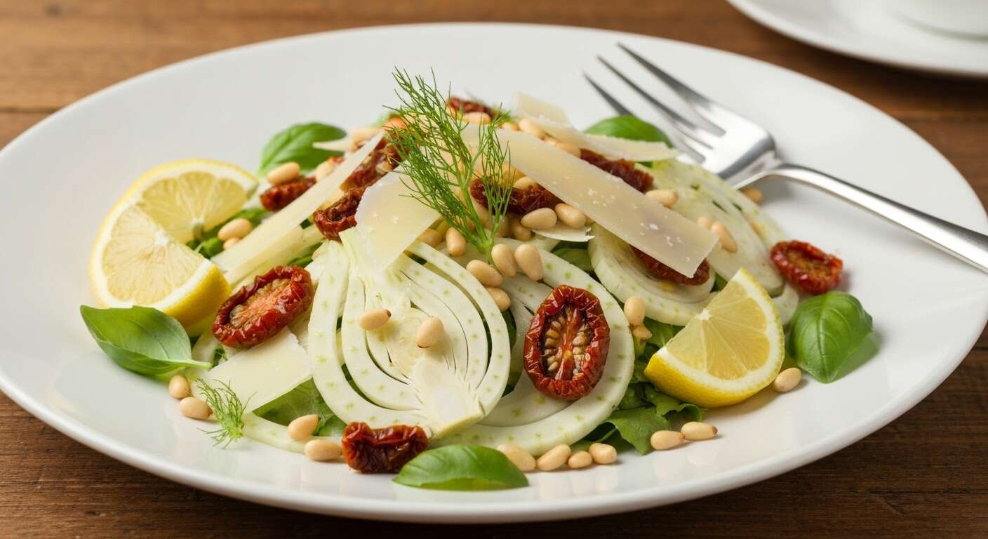 Salade de fenouil cru, parmesan et tomates séchées : une recette savoureuse