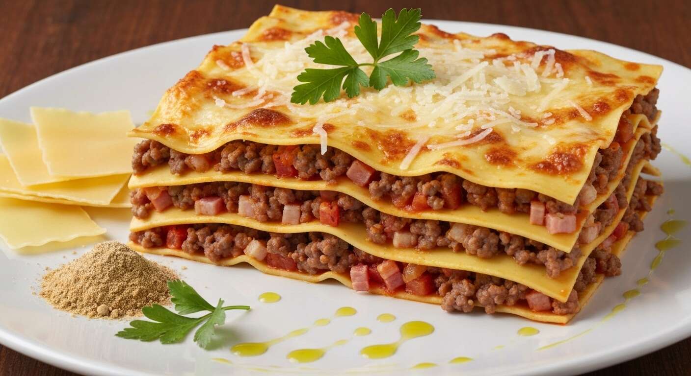 Lasagnes au boeuf et pancetta : recette savoureuse et incontournable