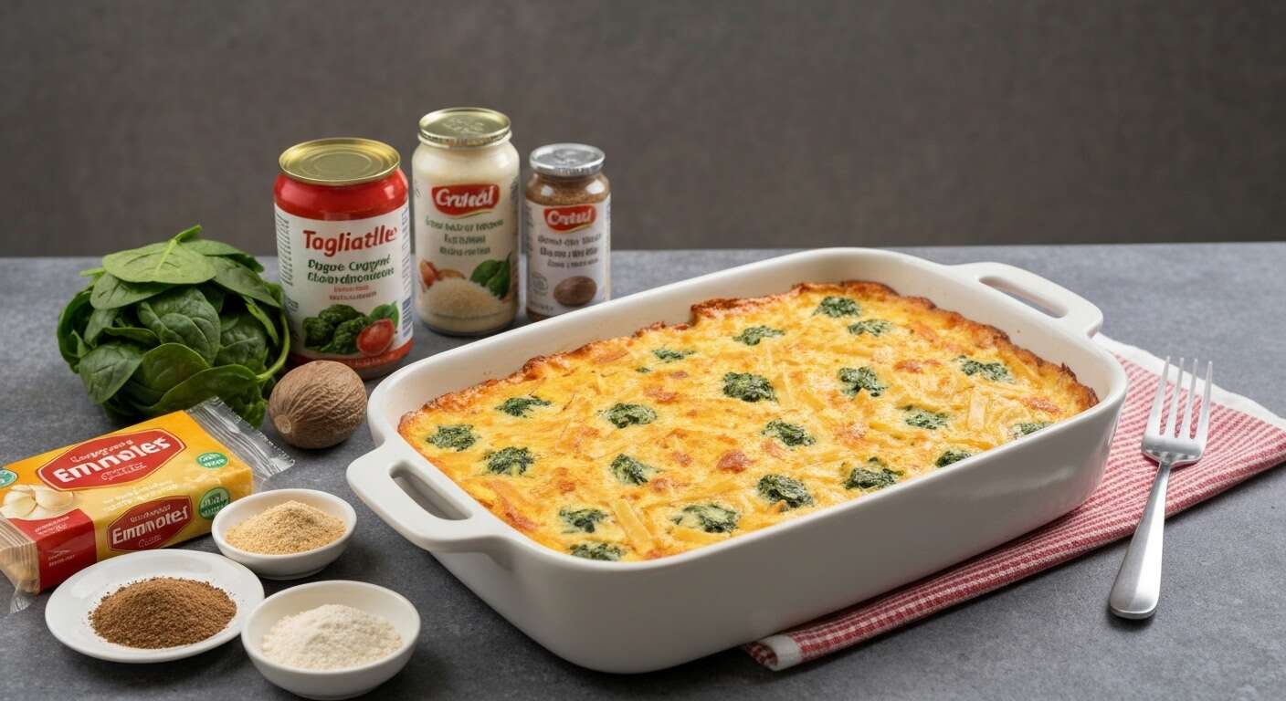 Gratin de tagliatelles aux épinards : la recette gourmande