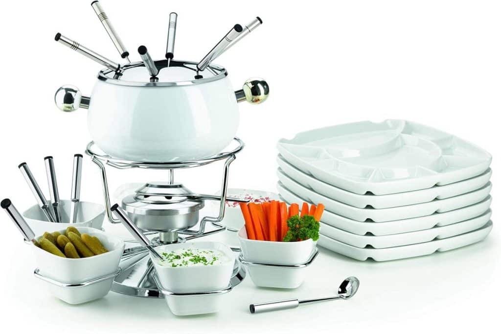 Test du service à fondue Mäser 28 pièces blanc