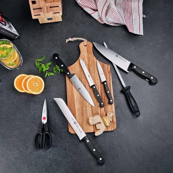 ZWILLING Bloc de Couteaux (8 pièces), Acier Inoxydable, 28 x 12 x 32 cm, Noir, série Twin Chef 2