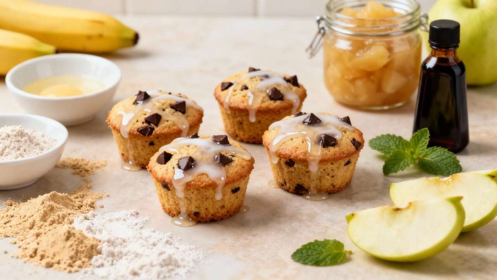 Mini-cake banane pomme chocolat sans sucre ajouté