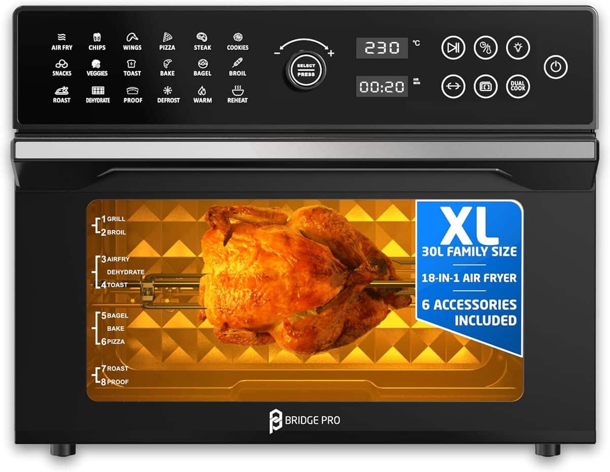 Test de la friteuse Tal Air Fryer Oven avec rôtissoire : cuisson rapide et polyvalente 1800 W