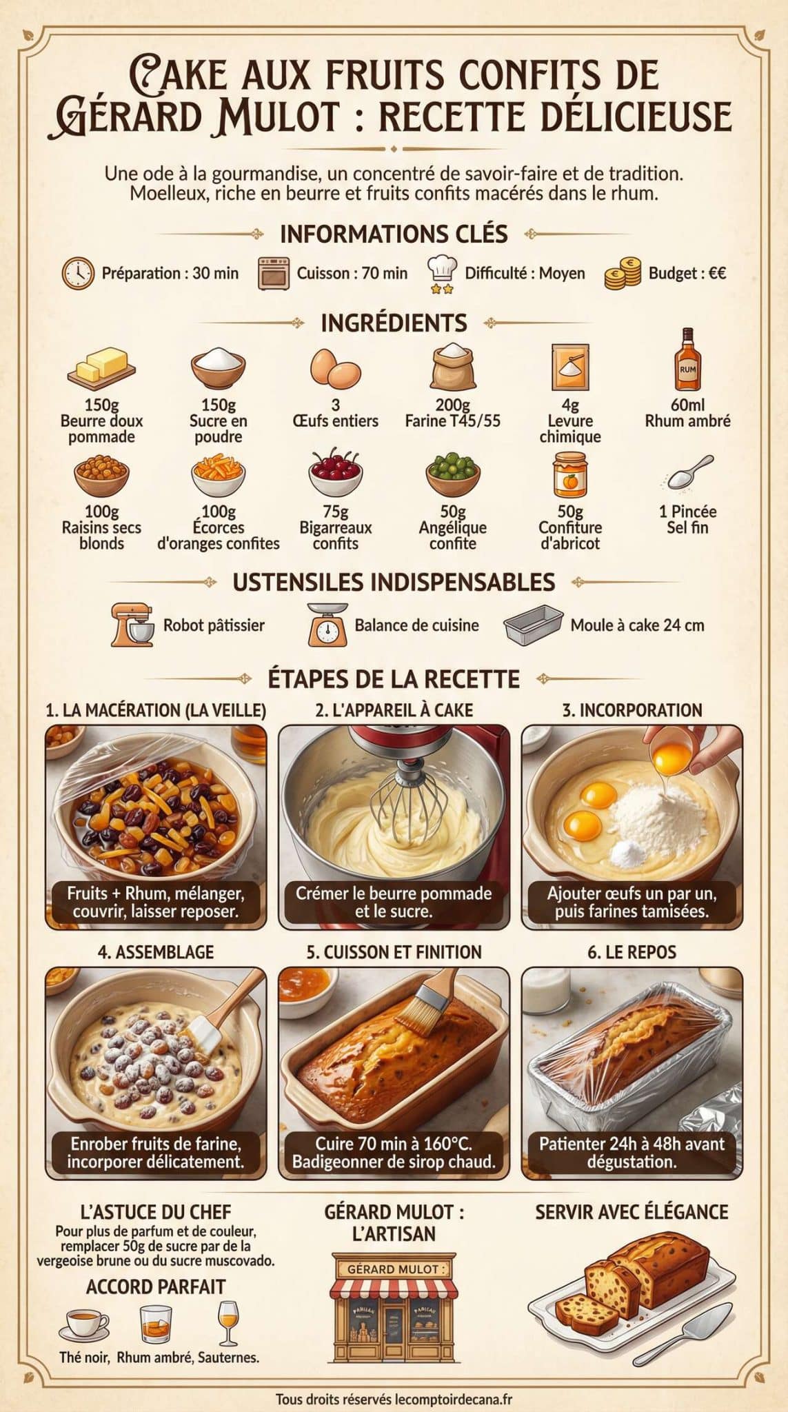 Fiche recette Cake aux Fruits Confits de G&eacute;rard Mulot : recette D&eacute;licieuse