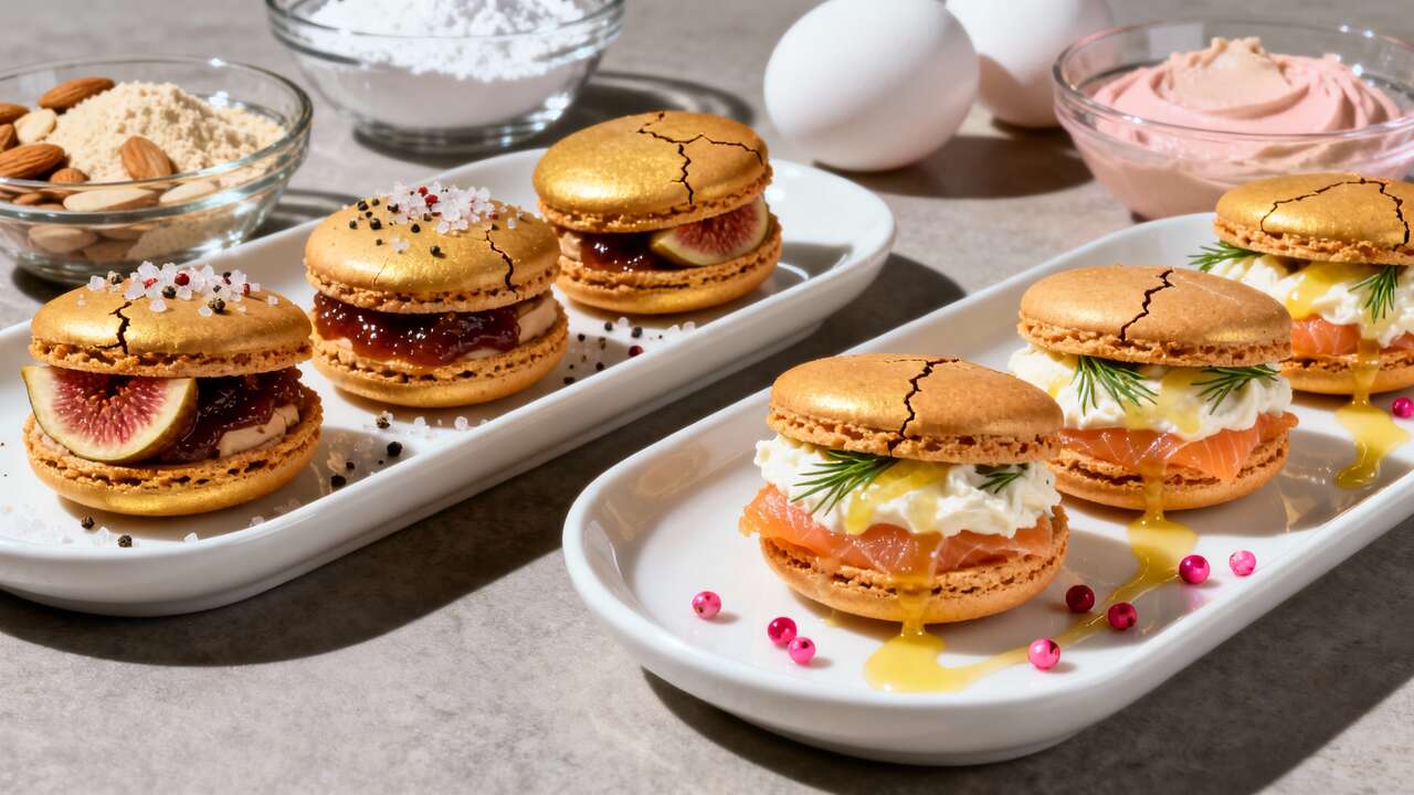 Macarons sucrés-salés : foie gras ou saumon