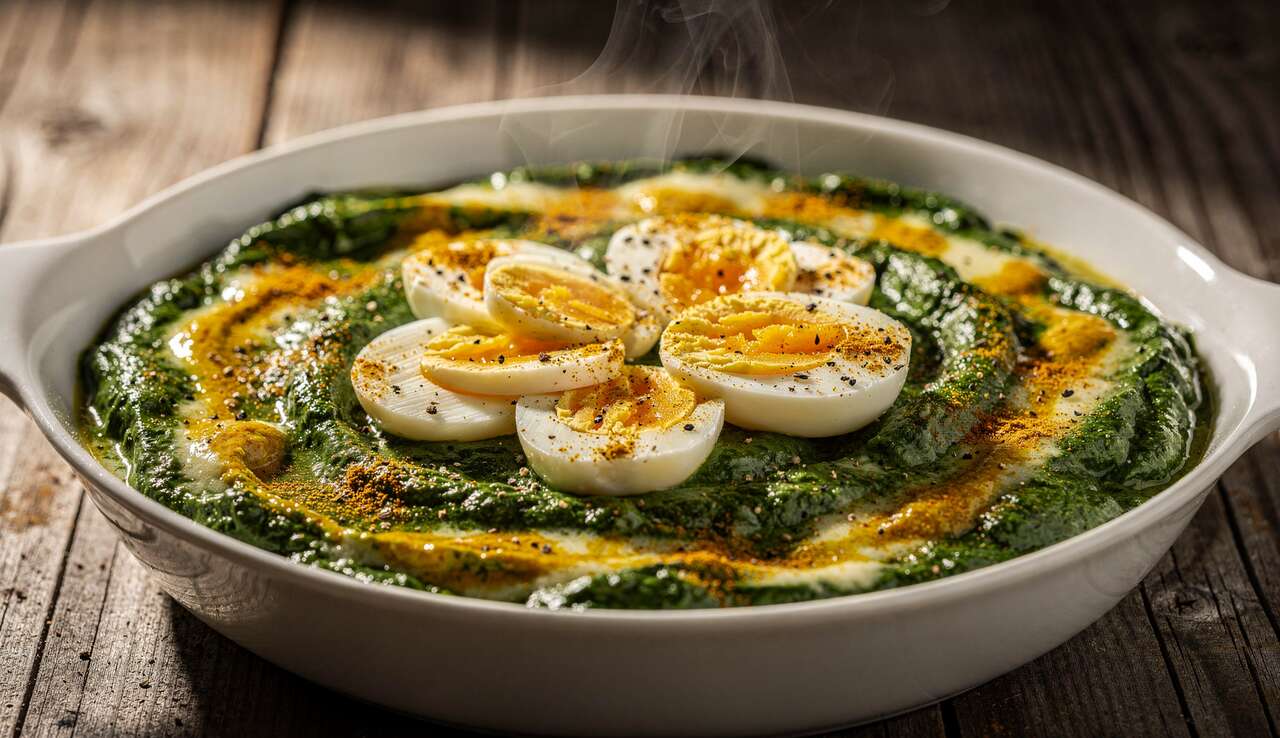Épinards à la Béchamel : délice au Curry et Œufs Durs