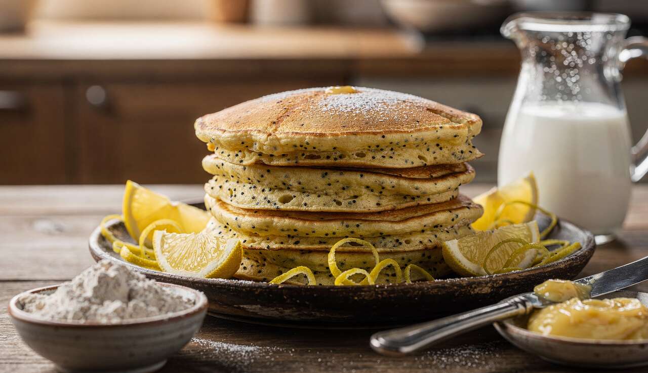 Pancakes au citron et pavot : recette moelleuse et savoureuse