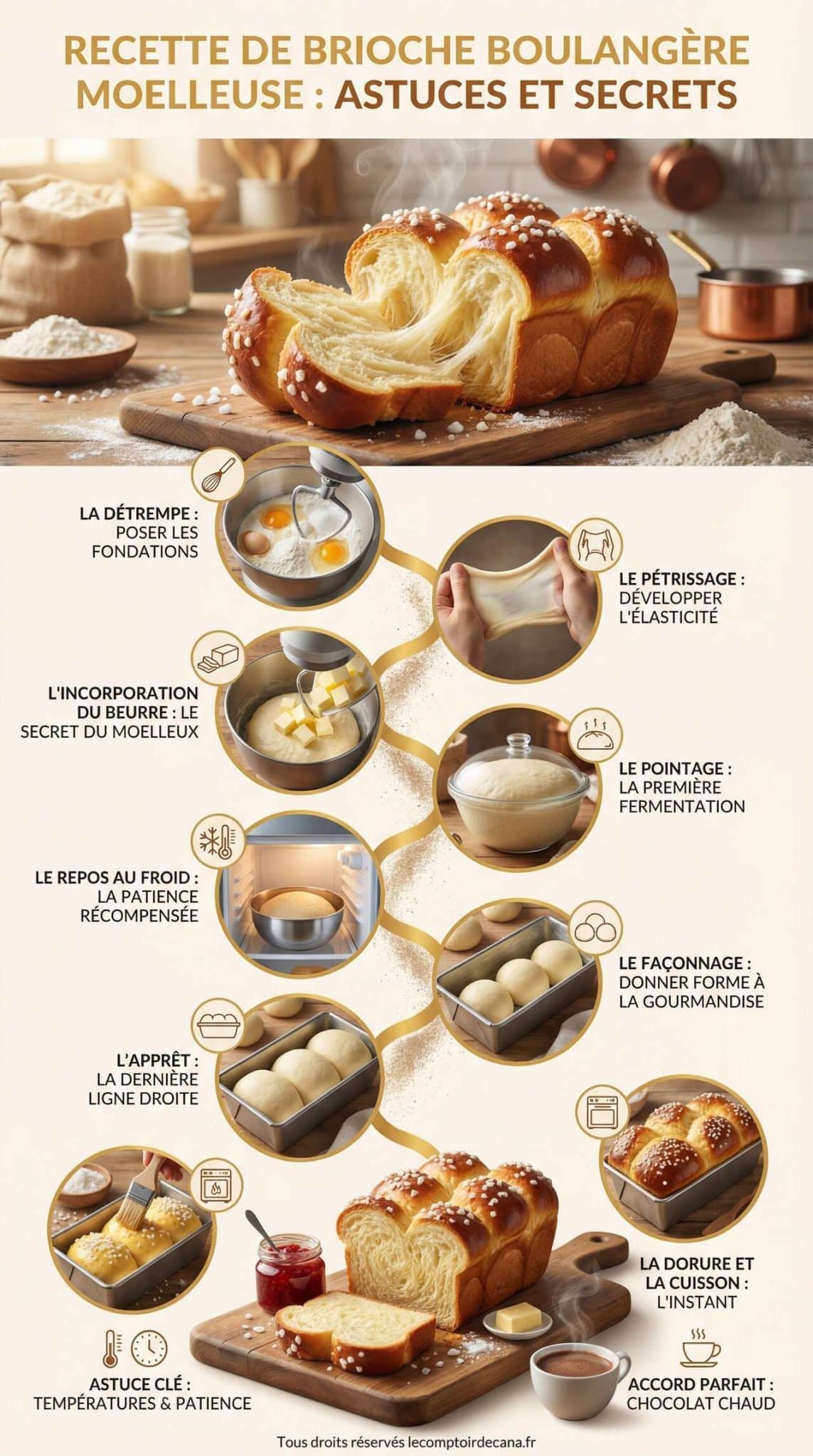 Fiche recette Recette de brioche boulang&egrave;re moelleuse : astuces et secrets