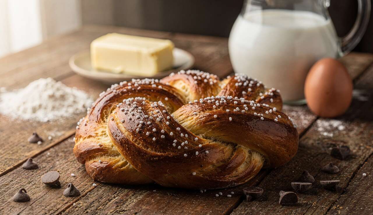 Recette de brioche tressée au chocolat moelleuse