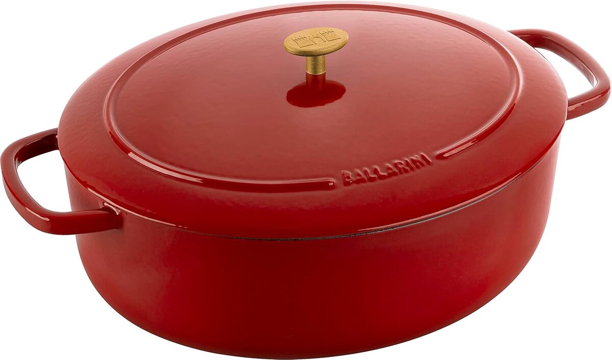 Test de la cocotte Ballarini Bellamonte 37 cm en fonte rouge