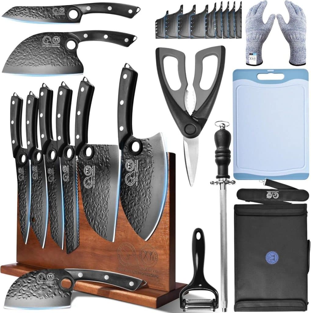 Test du set de couteaux XYJ : lames en acier carbone et accessoires complets