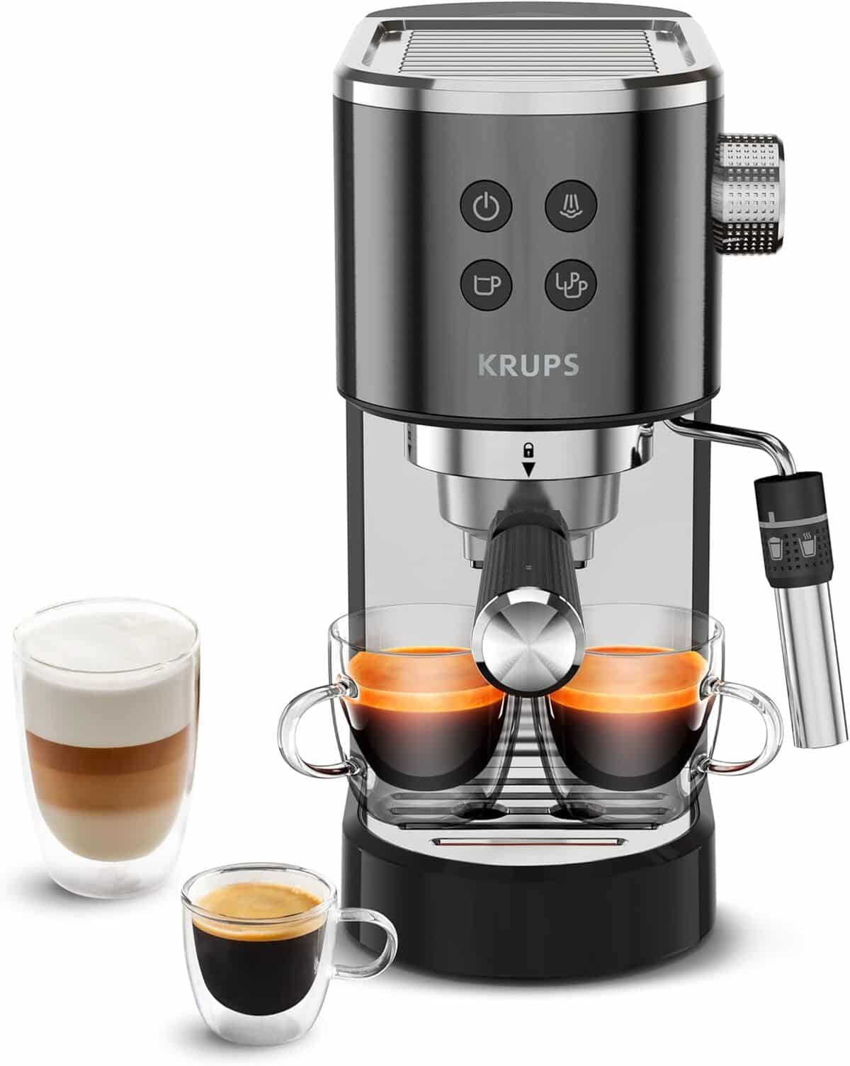 Test Krups Virtuoso+ : machine expresso 15 bars, inox et buse vapeur