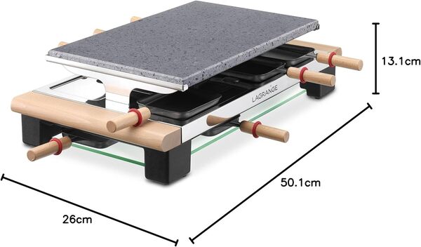 Lagrange 399002 Elégance Raclette Pierre de Cuisson Naturelle 50,10 x 26 x 13,10 cm