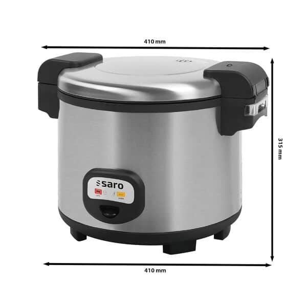 Saro - Julius Cuiseur à Riz Électrique, 13 l, Cuve Antiadhésive, pour 5,4 l/30 Portions de Riz, 1,95 kW