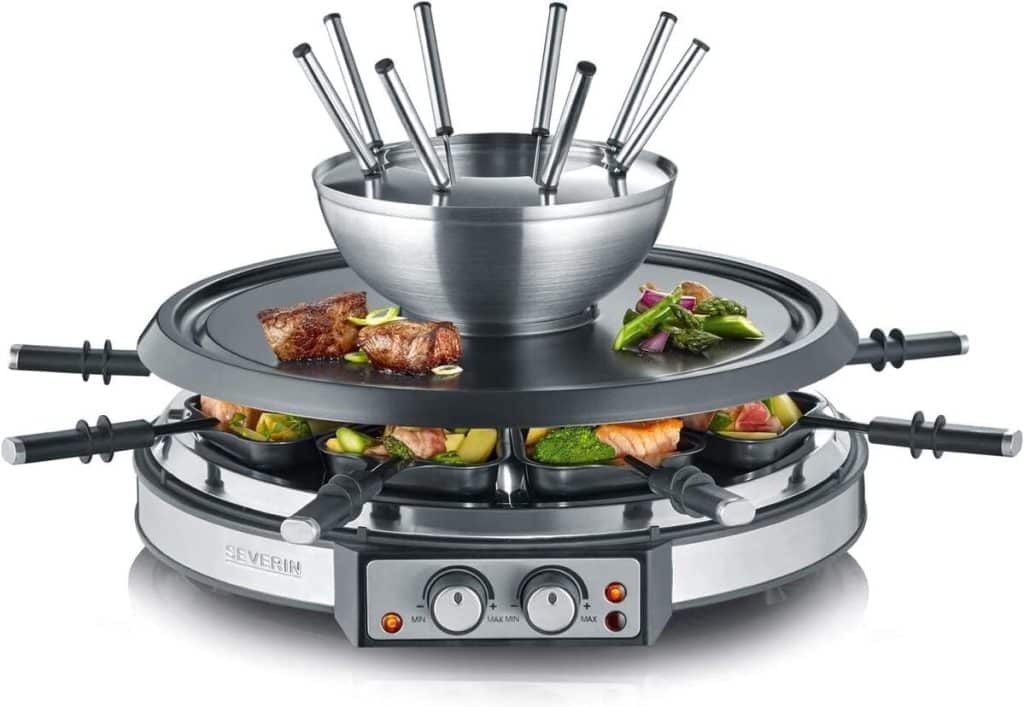 Test du grill Severin RG 2348 : raclette-fondue 1900W pour 8 personnes