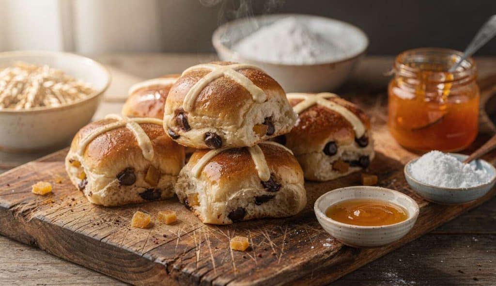 Recette de Hot Cross Buns : chocolat, pomme et cannelle pour Pâques