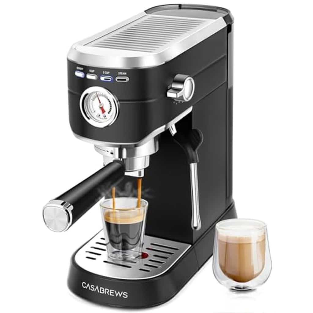 Test de la machine à espresso CasaBrews : puissance 20 bars en métal inoxydable