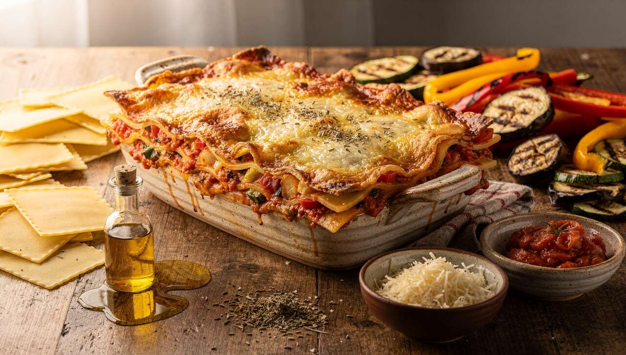 Lasagnes végétariennes aux légumes grillés : recette savoureuse