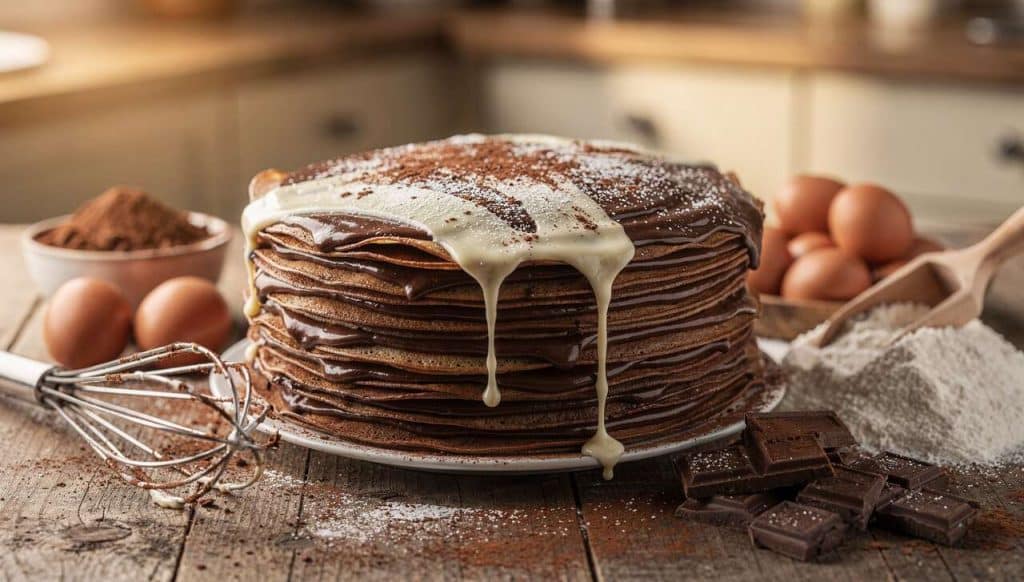 Gâteau de crêpes au chocolat : recette gourmande